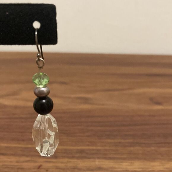 Contemporary Earrings in Rock Crystal & Semi Precious Stones/French Ear Wire. - Picture 2 of 4